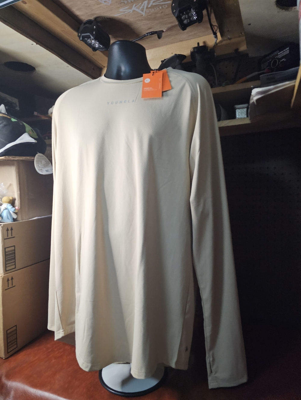 YoungLA Long-Sleeve Performance Shirt — Cream